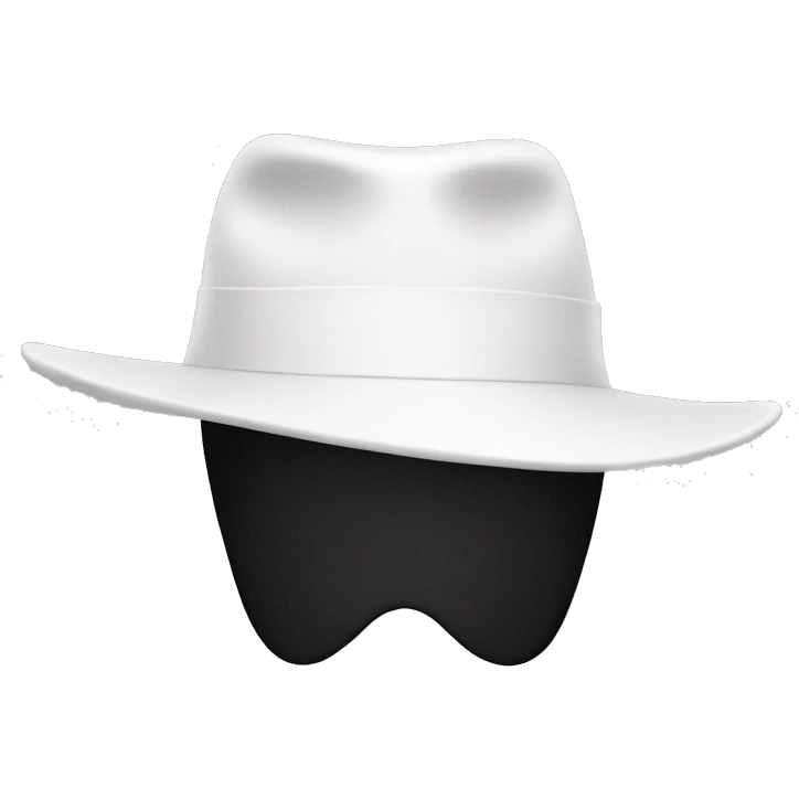 White hat only no face emoji