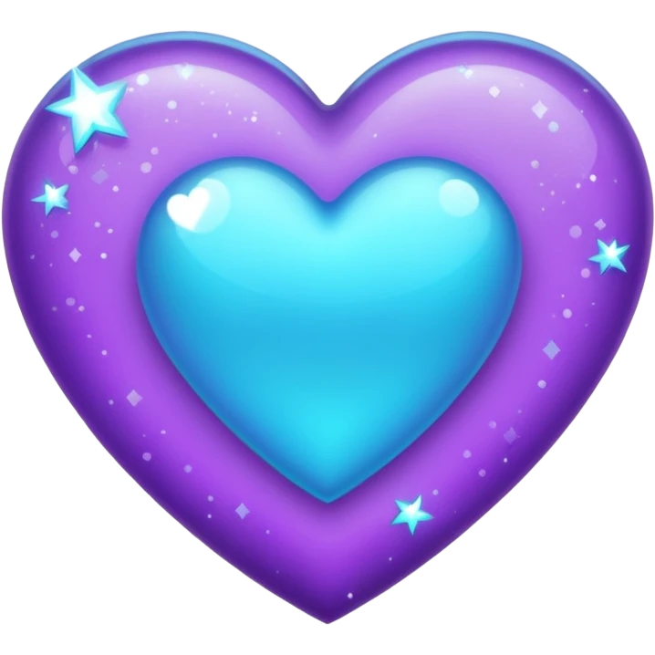 glitter purple and cian heart emoji