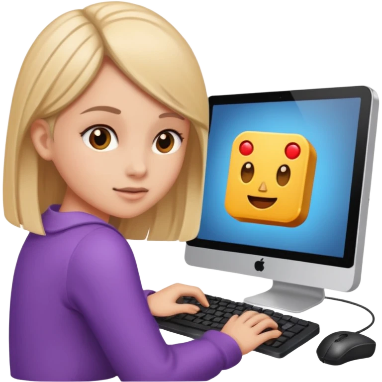 Girl game in computer  emoji