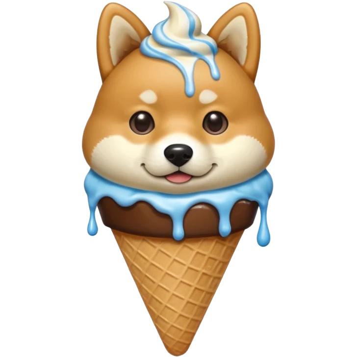 Shiba Jasper chocolate vanilla swirl ice cream cone emoji