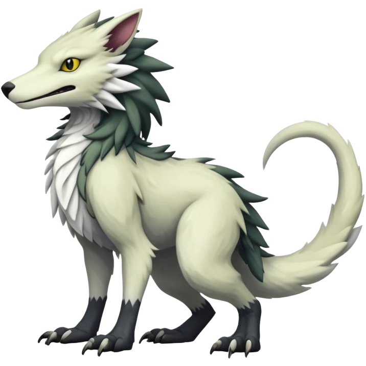 Sergal-Vernid-hybrid-animal-creature, full body emoji