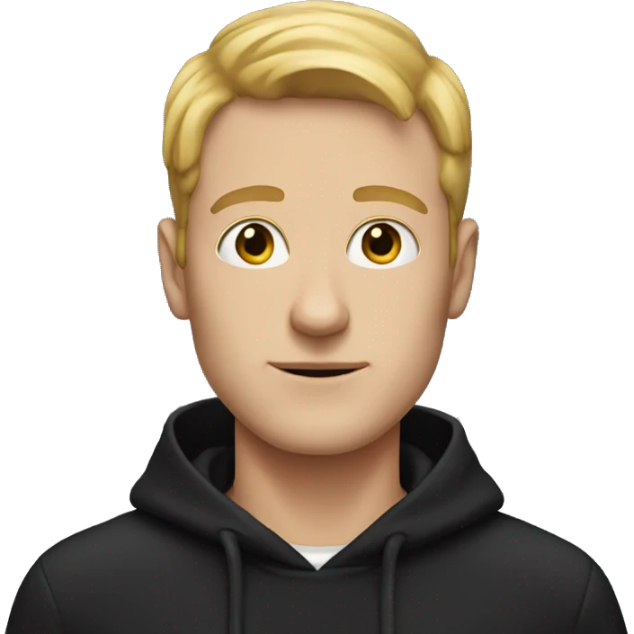 Tall white man with black hoodie emoji