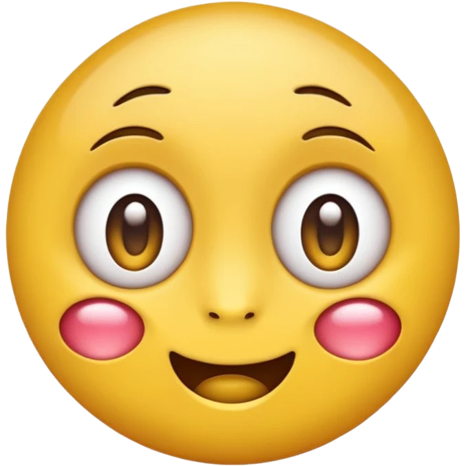 A round yellow emoji face with big eyes, a small smile, and a drop of drool coming from its mouth, in the style of modern phone emojis, clean vector design, flat shading, centered on a plain white background. emoji