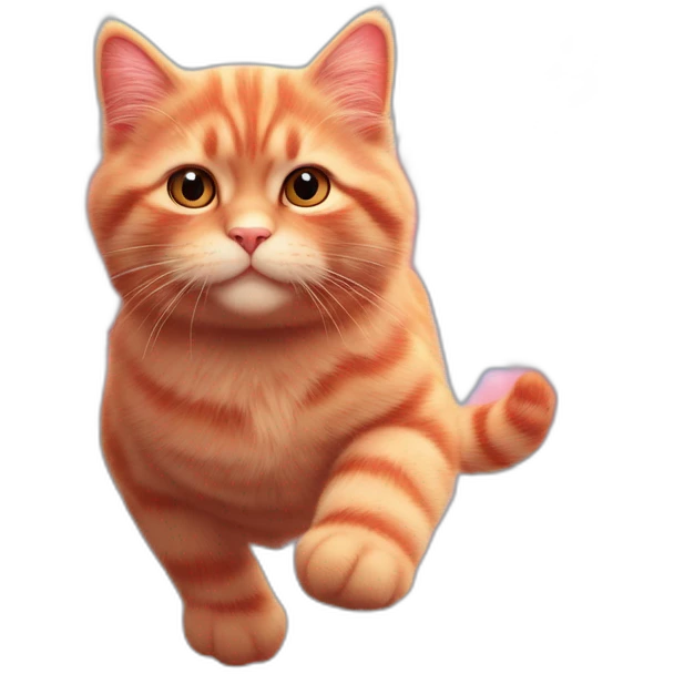 Fluffy plump red cat Cupid flies in the blue sky, rose petals, wings, pink clouds, Valentine's day, realistic, fine details, photorealism, cinematic, 8k, hyperdetailed, ultra detailed emoji