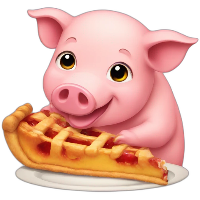 Pig eating pie emoji