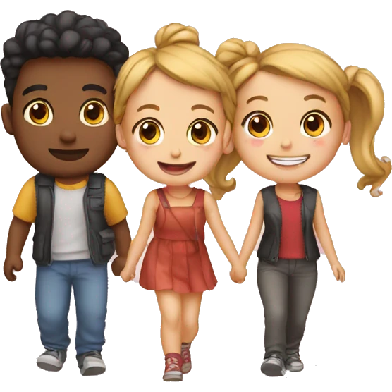 2 best friends, 1 girl and 1 boy emoji