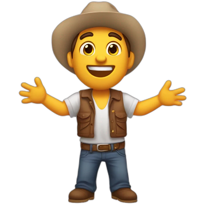 chico festejando estirando los brazos hacia arriba feliz emoji