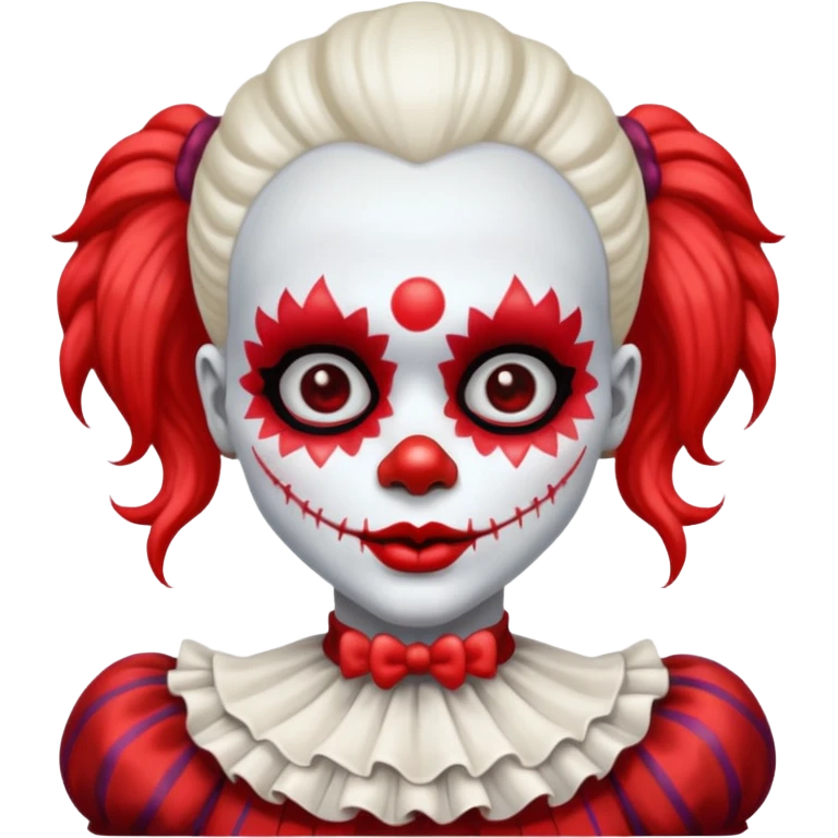 cute skeleton woman clown with makeup emoji