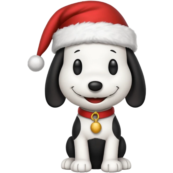 Snoopy wearing and Christmas hat  emoji