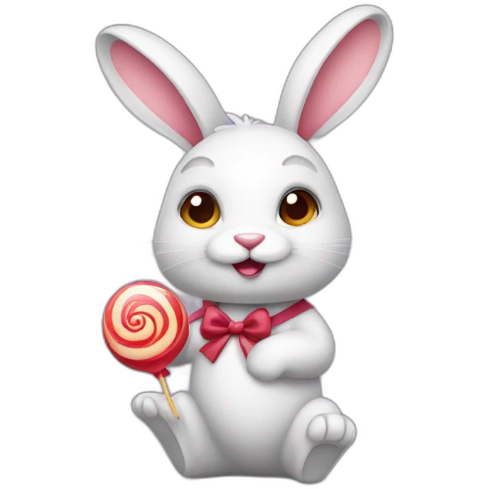 A rabbit holding lollipop emoji