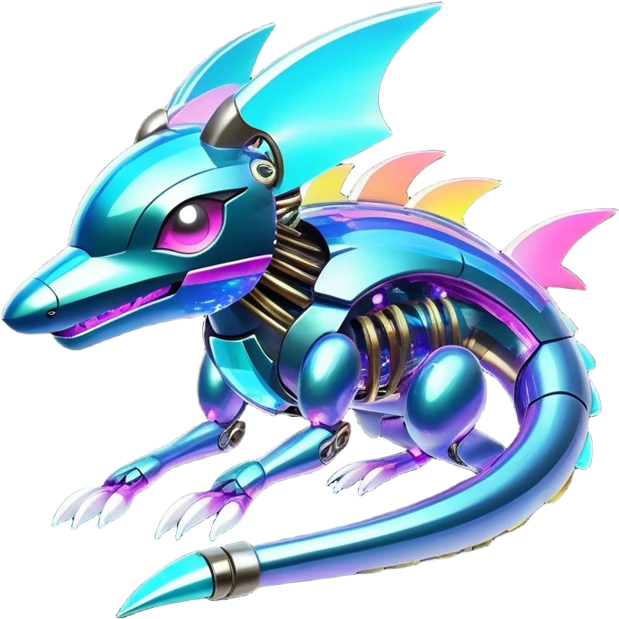  Epic legendary rare glowing mechanical Shiny sparkly transparent bioluminescent luminescent vibrant bright pastel dark exotic iridescent colorful gradients futuristic modern metallic glossy glittery fantasy-cyber-Fakémon-Pokémon-Vernid-creature emoji