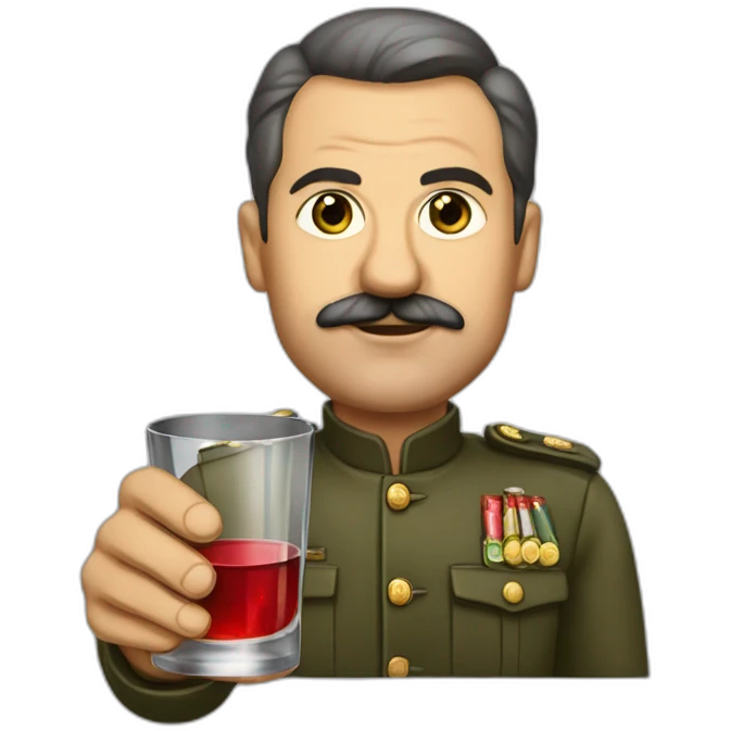 Joseph Staline with a glass of vodka in his hand emoji