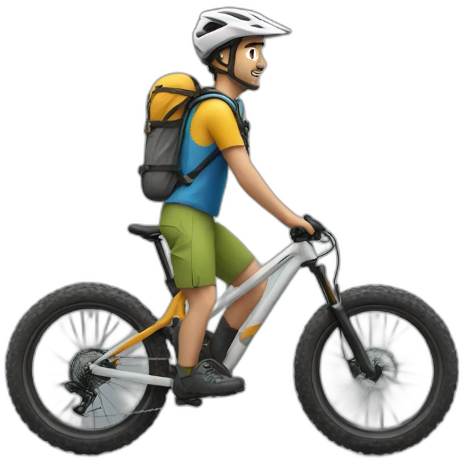 Person mountainbiking emoji