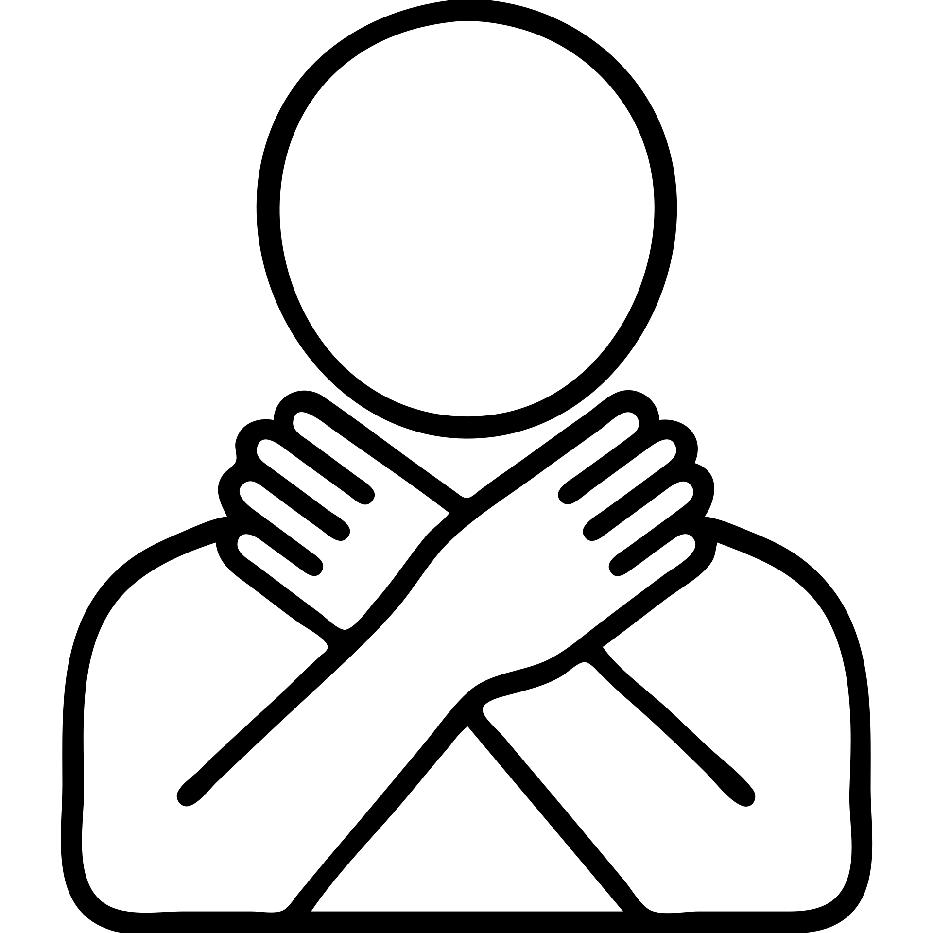 hands around a neck, self-choking, minimal detail, outline icon emoji