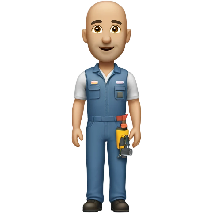 hvac technician as an action figure logo hd BALD HEAD emoji