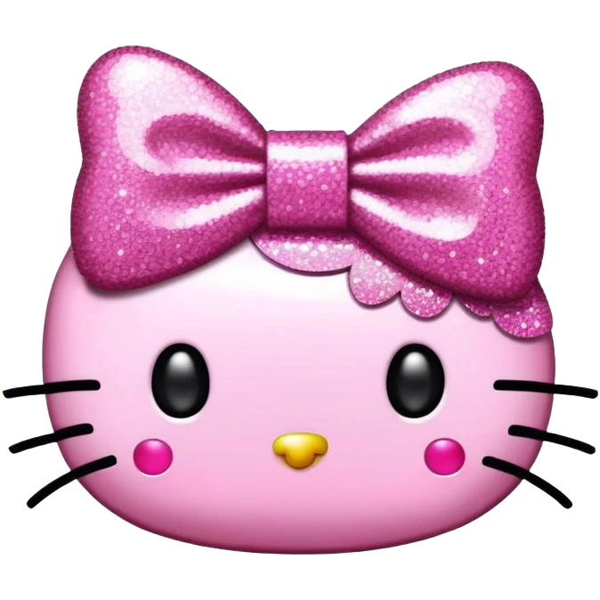 Glitter bow hello kitty emoji