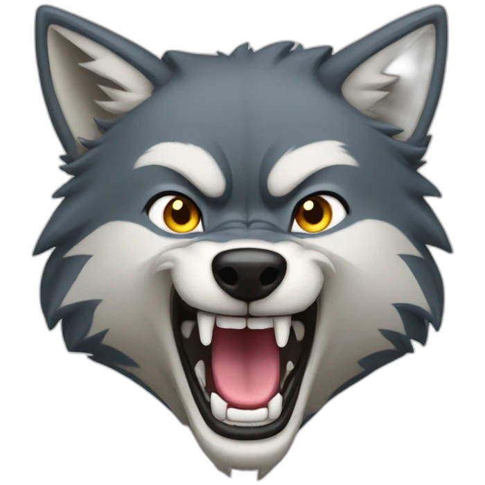 female wolf growling emoji