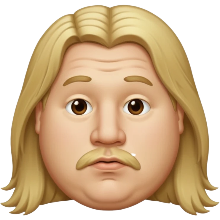 white boy fat with long dirty blond hair with big lips and long nose  emoji