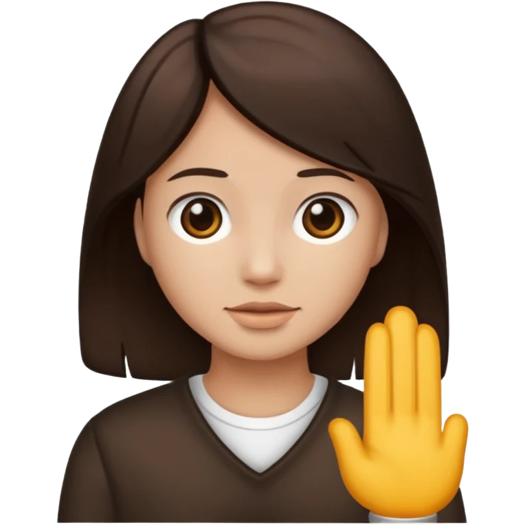 Dark brown hair, light skined emoji