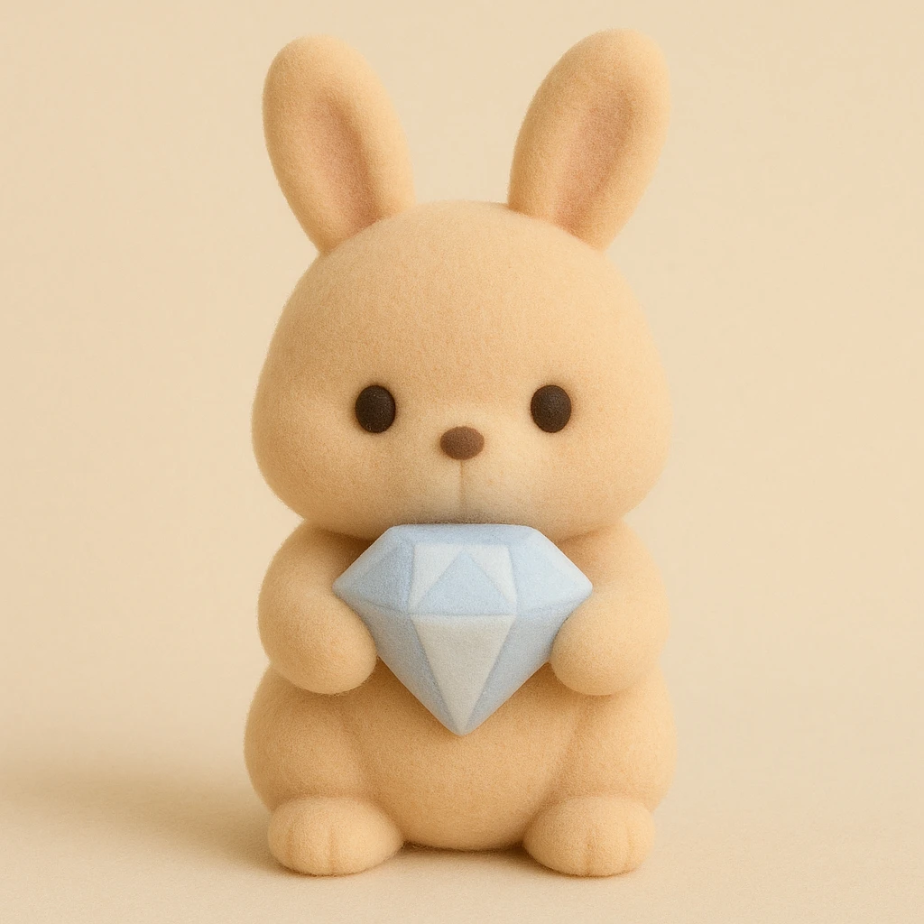 cute animal holding a diamond emoji