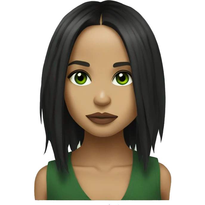 Zoë Kravitz, portrait, green eyes emoji