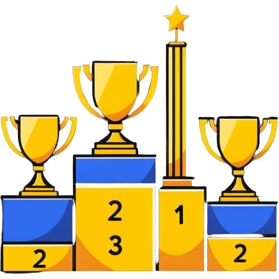 competition podium with 1st, 2nd, and 3rd place emoji
