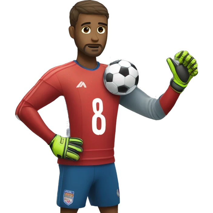 football goalkeeper standing, preparing to save a shot with nothing in his hands emoji