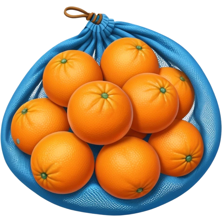 oranges in blue mesh bag emoji