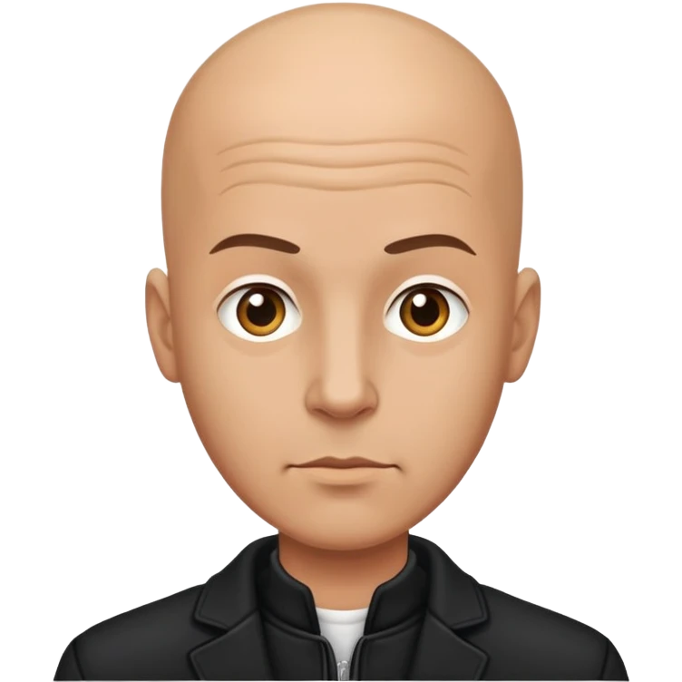 bald guy in black jacket emoji