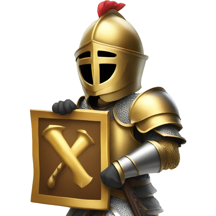 Golden Knight victory holding a big sign emoji