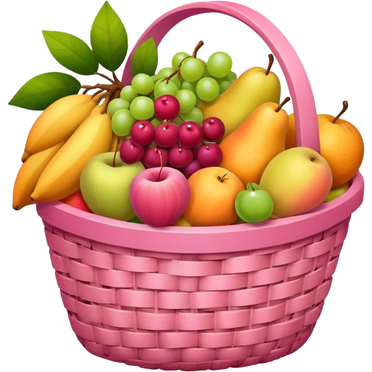 A pink aesthetic basket of fruits emoji