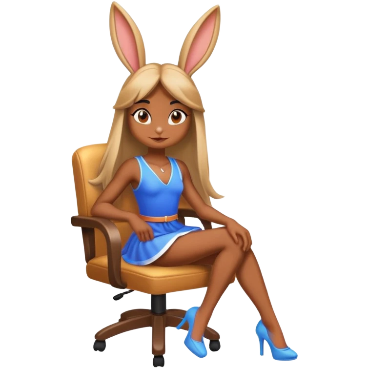 Lola bunny as a human sitting on a chair emoji
