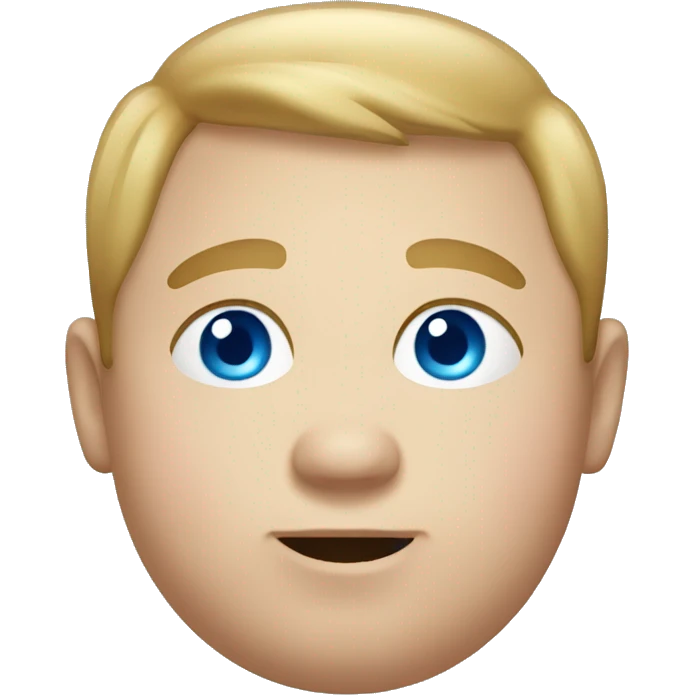 Fat boy with thin hair and blue eyes  emoji