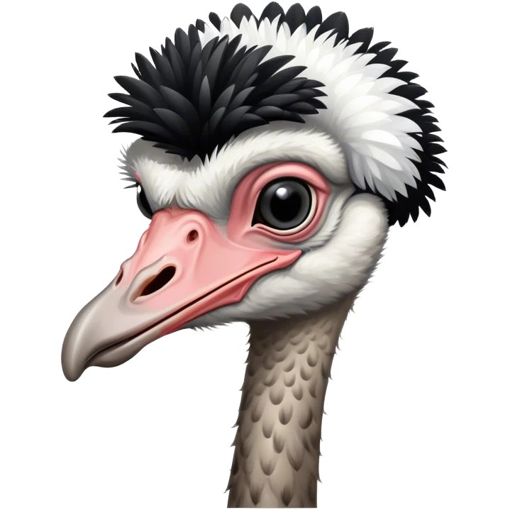An african ostrich with black and white plumage. emoji