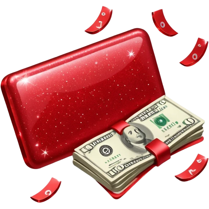 red glitter money emoji