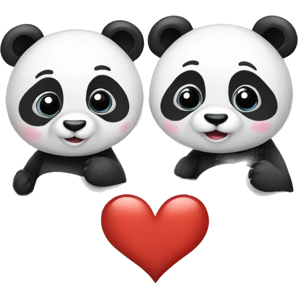 Two pandas in love emoji