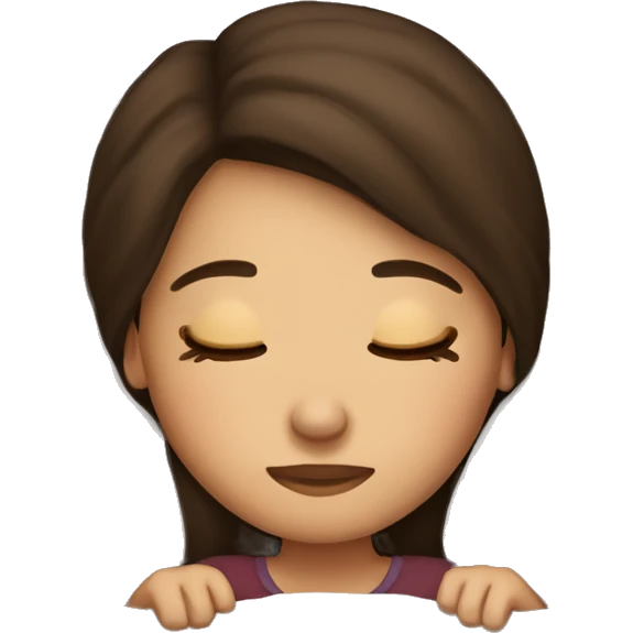 brunette girl sleeping cozy emoji