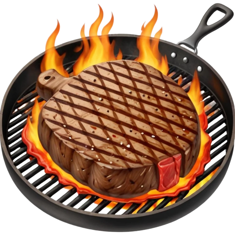 Steak – sizzling meat on the grill
 emoji