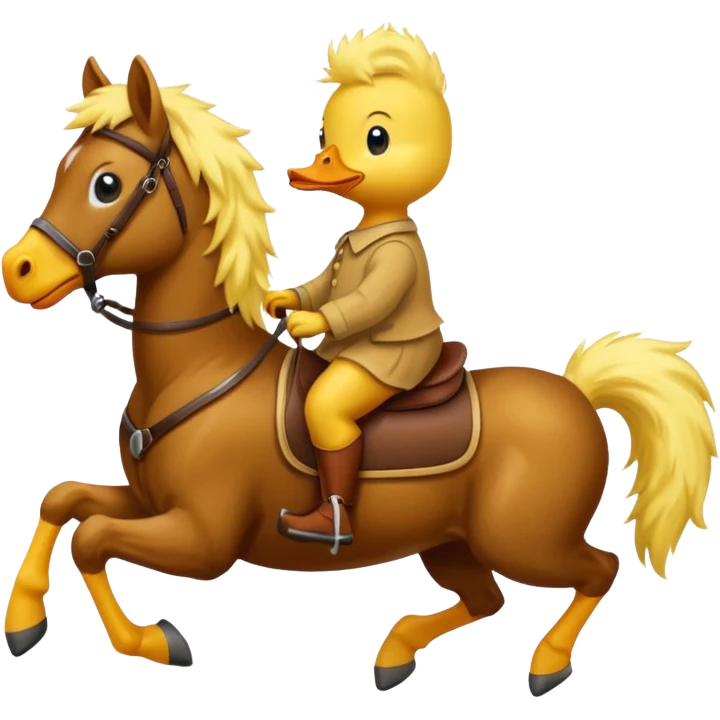 cute duck riding a horse emoji