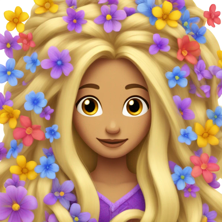 Rapunzel tangled flowers in hair emoji