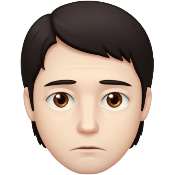 Sad man dark hair emoji