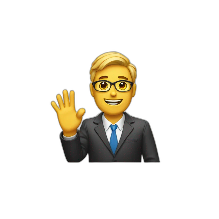 guy Geek waves his hand emoji