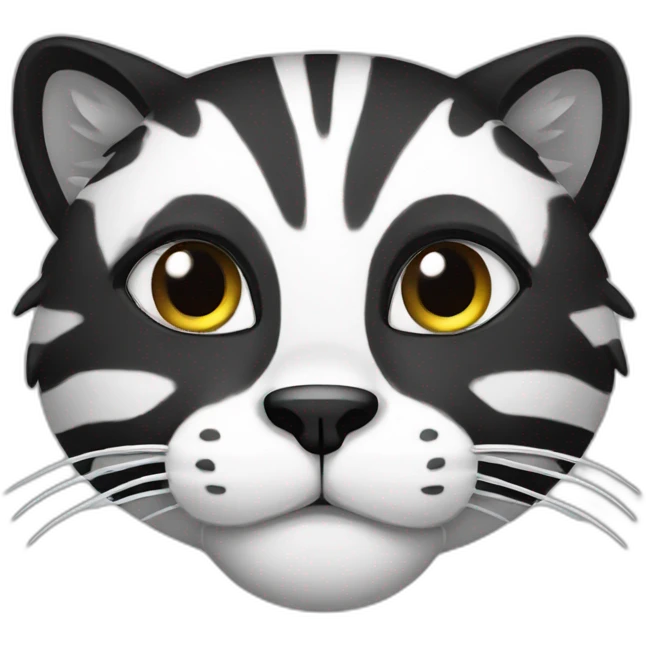 big cat black ans white emoji