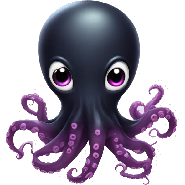 Black Alien Octopus in love emoji