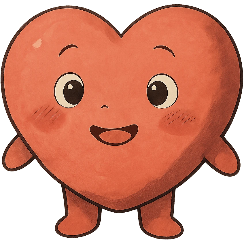 cute heart, ghibli style, no background emoji