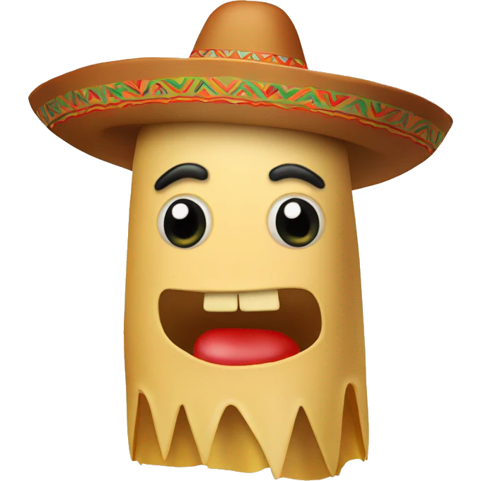 Mexican pork tamale with a sombrero on emoji