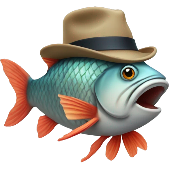 Fish with à hat emoji