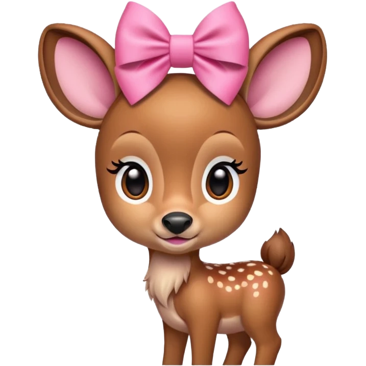 Bambi with pink bow emoji