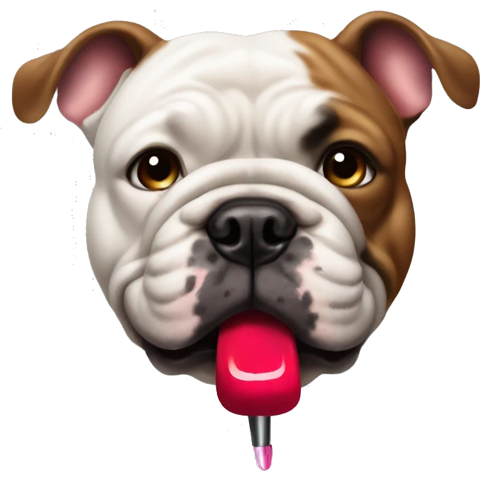 Bull dog with lipstick  emoji