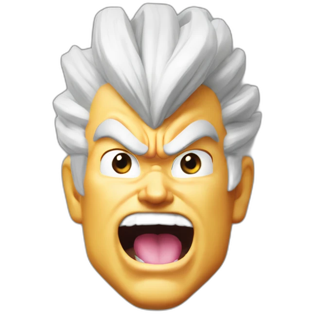 Trump from Dragon Ball is sticking out his tongue emoji